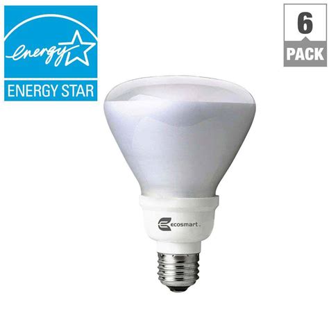 Ecosmart 65w Equivalent Soft White Br30 Cfl Light Bulb 6 Pack