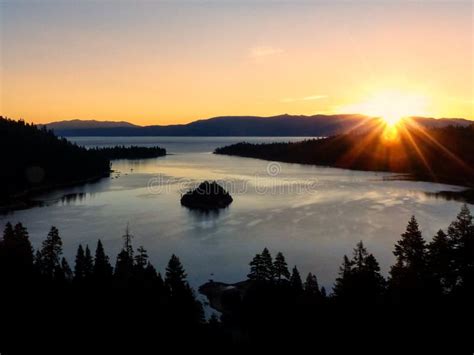 Sunrise Over Emerald Bay At Lake Tahoe California Usa Stock Image