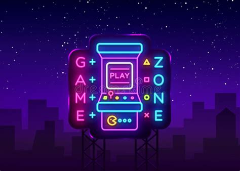 Game Zone Logo Vector Neon Game Room Neon Sign Board Design Template