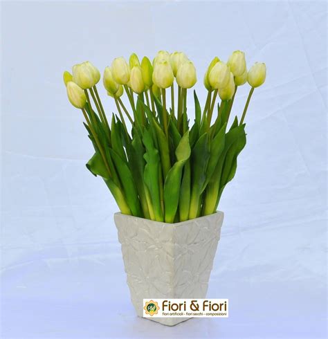 Tulipano artificiale èlite bianco in materiale di ottima qualità