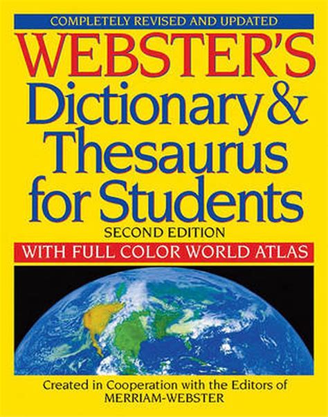 Websters Dictionary And Thesaurus For Students With Full Color World