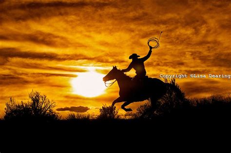 Cowboy Sunset Cowboy Riding At Sunset Wild Horses And Equine Fine