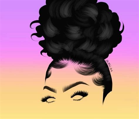 Top Bun Edges Hair Style Black Art Painting Black Love Art Drawings