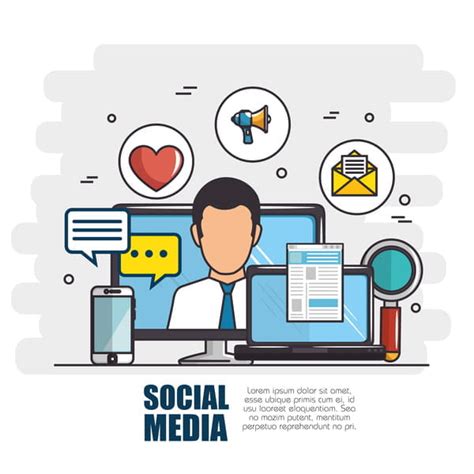 Social Media With Network Vectors Template Ai Uidownload