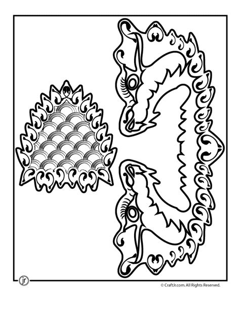 Our printable chinese dragon pop up card template; Printable Dragon Paper Craft - Woo! Jr. Kids Activities