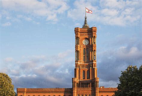 Germany Berlin Clock Tower Of Rotes Rathaus Building Stock Photo