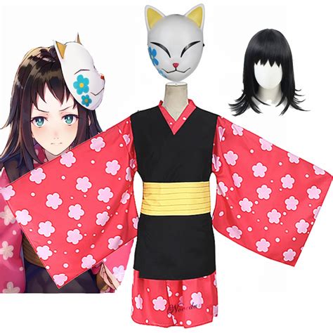 Women Mens Kimono Anime Demon Slayer Kimetsu No Yaiba Makomo Full Set