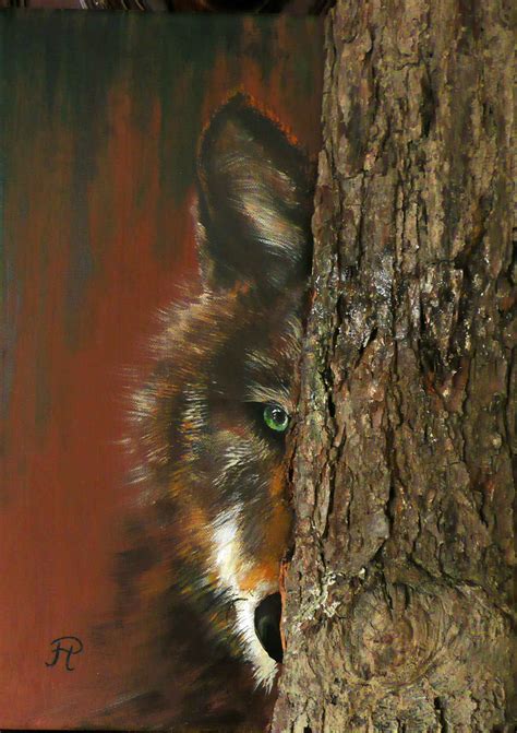 Was jetzt noch fehlt, ist der baum. Bild: Baumstamm, Raubtier, Tiere, Wald von Petra Hörsch bei KunstNet