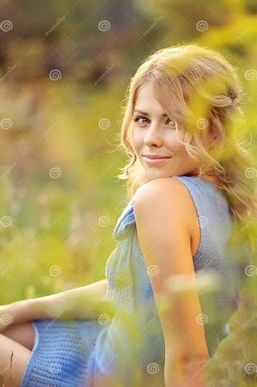Girl Sitting In The Grass Stock Image Image Of Person 26676691