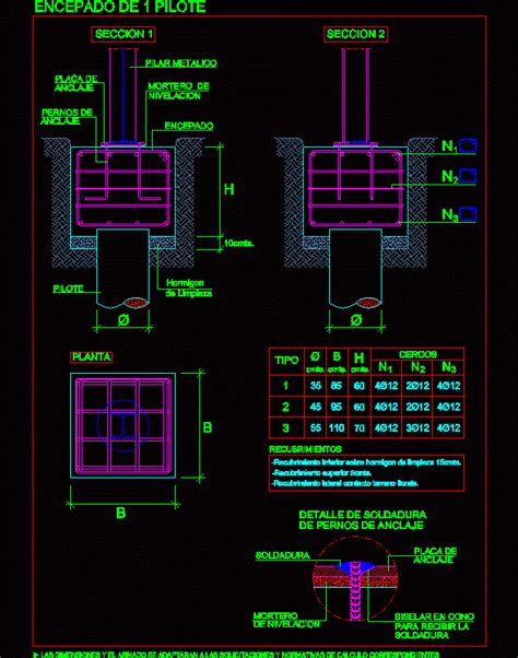 Battery Pile Cap Dwg Detail For Autocad • Designs Cad