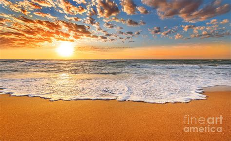 Colorful Ocean Beach Sunrise Photograph By Vrstudio Pixels