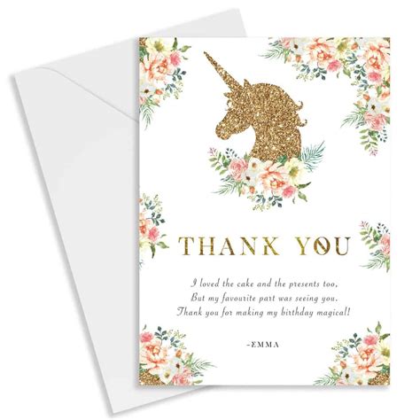 Spread Magic With Personalised Unicorn Thank You Cards