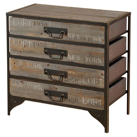 We take great pride in our precision and the skill and excellence of our expert craftspeople. 4-Drawer New York Wood & Steel Cabinet | At Home