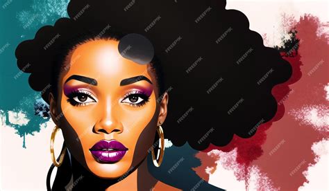 premium ai image black woman portrait abstract art powerful lady empowerment black lives matter