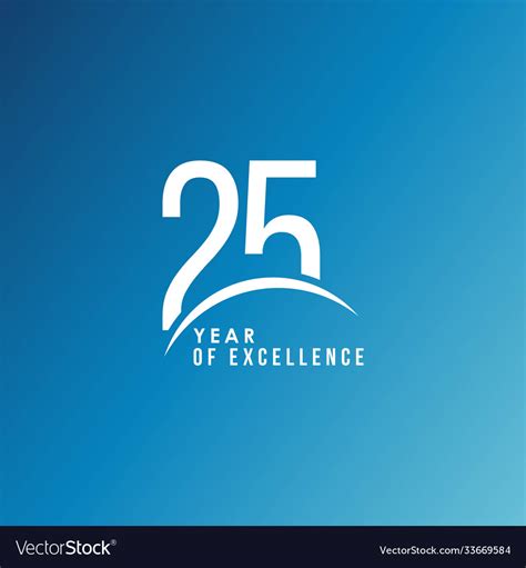 25 Year Excellence Template Design Royalty Free Vector Image
