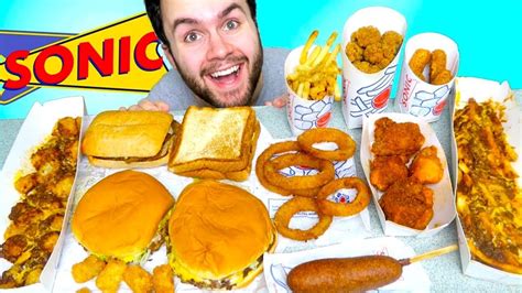 Trying Sonic The Whole Menu Burgers Chili Cheese Fries Corn Dogs