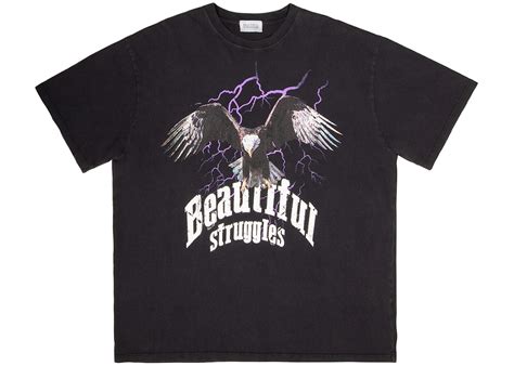 beautiful struggles eagle storm t shirt black washed ss21