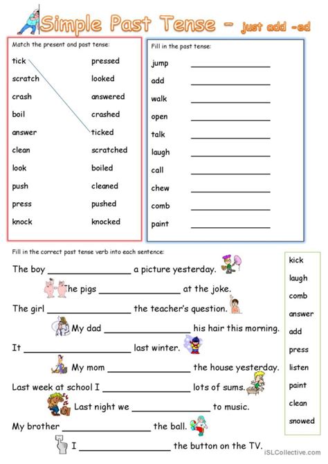 Simple Past Tense Add Ed English Esl Worksheets Pdf Doc