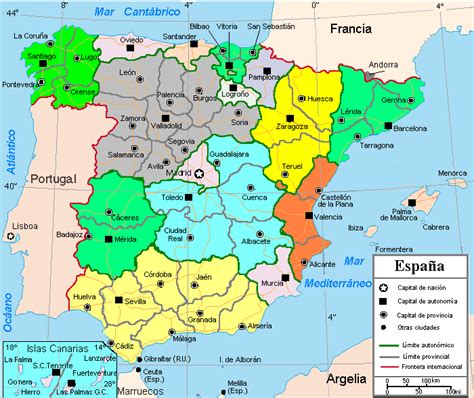 Mapa De España Por Provincias Mapa Espana País Ciudad Región