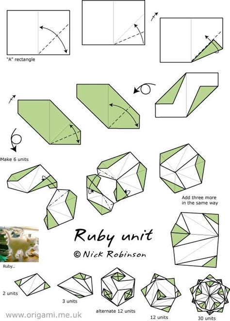 A4 Ruby Unit By Nick Robinson Origami Diagrams Origami Cube