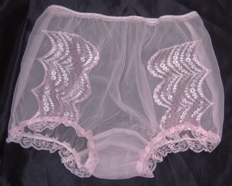 Sheer Pink Nylon Rockabily Vintage Style Burlesque Panties 18 00 Via Etsy Underthings