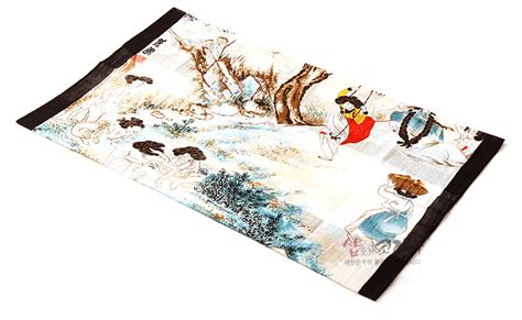 A story of a street by a stream. 민속화 손수건-단오풍정(신윤복) - 사무용품/답례품