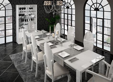 Carmen White Dining Room Modern Formal Dining Sets