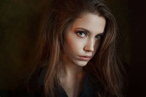 Face Women Black Clothing Ksenia Kokoreva Blouse Portrait Looking