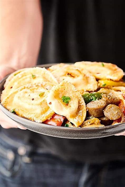 Drizzle with the olive oil. Sheet Pan Pierogies with Sausage and Peppers Recipe - 35 ...