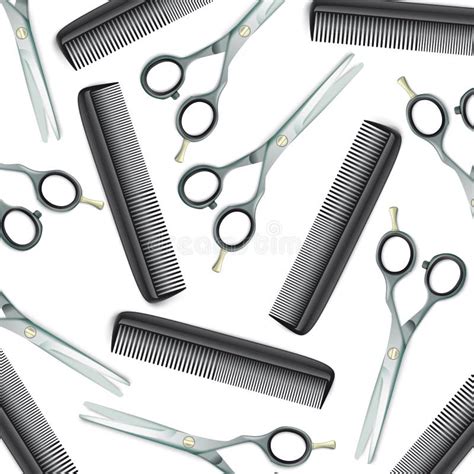 Scissors Combs White Background Stock Vector Illustration Of Hair