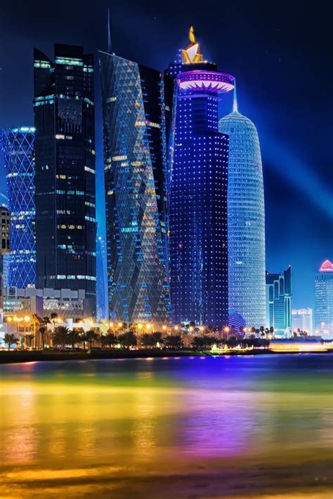 Doha Qatar Skyline Iphone 4s Wallpapers Free Download