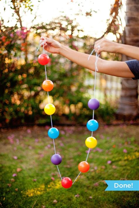 Diy Tutorial Colorful Plastic Ball Party Garland Hostess With The