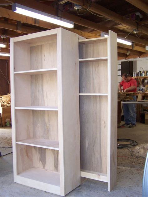 birch bookcase whith hidden gun rack   wood