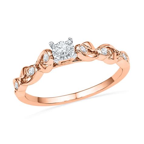 18 Ct Tw Diamond Ribbon Promise Ring In 10k Rose Gold Promise