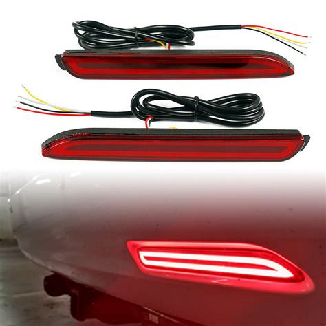 Pcs Led Rear Bumper Light Reflector Brake Stop Lamp Driving Fog Fit
