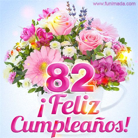 Hermoso Ramo De Flores Feliz Cumpleaños 82 