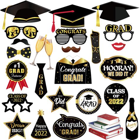 Buy Shiny Graduation Photo Booth Props 2022 Graduation Props 2022 For