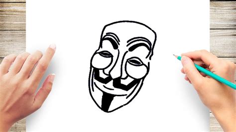 How To Draw V For Vendetta Mask Youtube