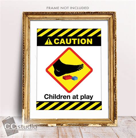 Playroom Wall Art Funny Living Room Sign Caution Children At Etsy