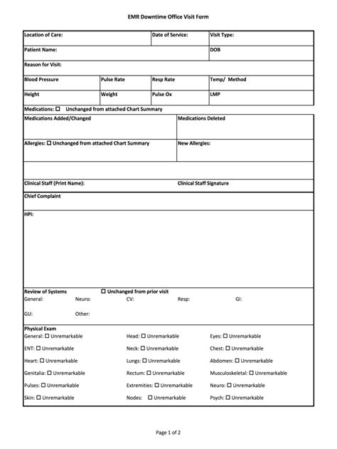 Office Visit Form Fill Online Printable Fillable Blank Pdffiller