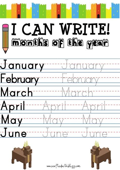 I Can Write Days Of The Week Months Of The Year Alphabet Tracing And