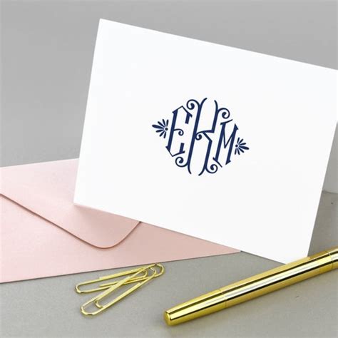 Monogram Stationary Monogrammed Note Card Personalized Note Etsy