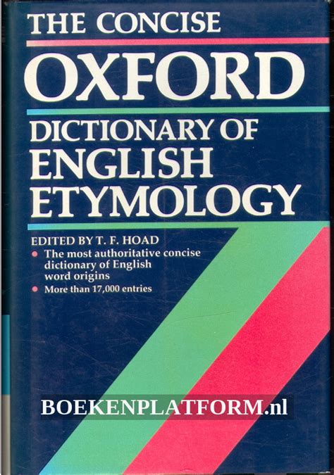 The Concise Oxford Dictionary Of English Etymology Boekenplatformnl
