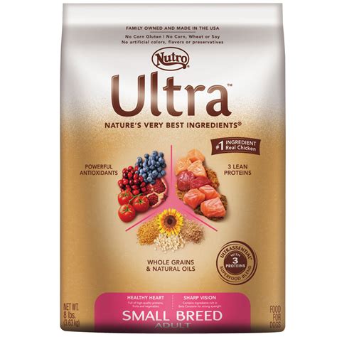 Nutro ultra consists of a lot of healthy ingredients such as lamb, rice, chicken and many more. Nutro Ultra Small Breed Adult Dry Dog Food (8 lb)
