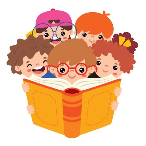 Ilustración De Libro De Lectura Para Niños Vector Premium