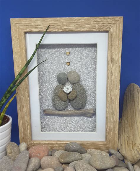 Framed couple gift, Anniversary Gift for wife, Pebble Art Picture ...