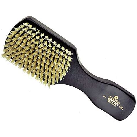 Kent Oe1 Ebony Wood Rectangular Hair Brush And Facial Brush For Beard