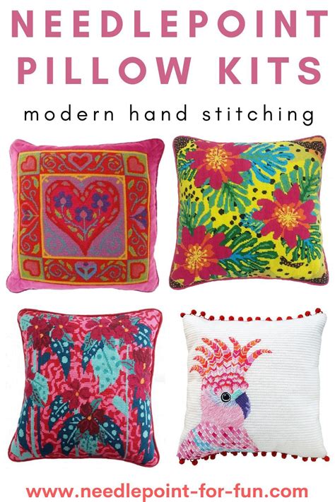 Modern Needlepoint Pillow Kits | Needlepoint pillows, Needlepoint