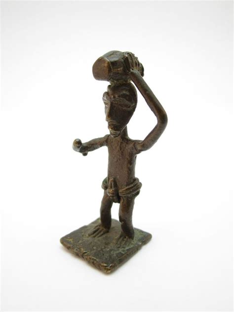 Rare Antique African Ghana Ashanti Akan Figural Bronze Gold Weight