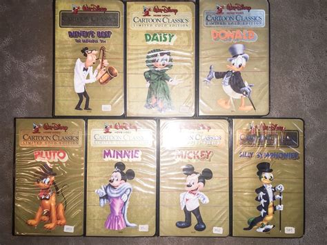 Vintage Walt Disney Cartoon Classics Limited Gold Edition Vhs Lot Of